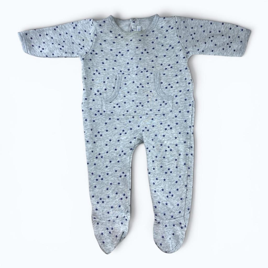 Pyjama Une Pièce Bout'chou - 3-6 Mois - Gris/bleu - État : Excellent