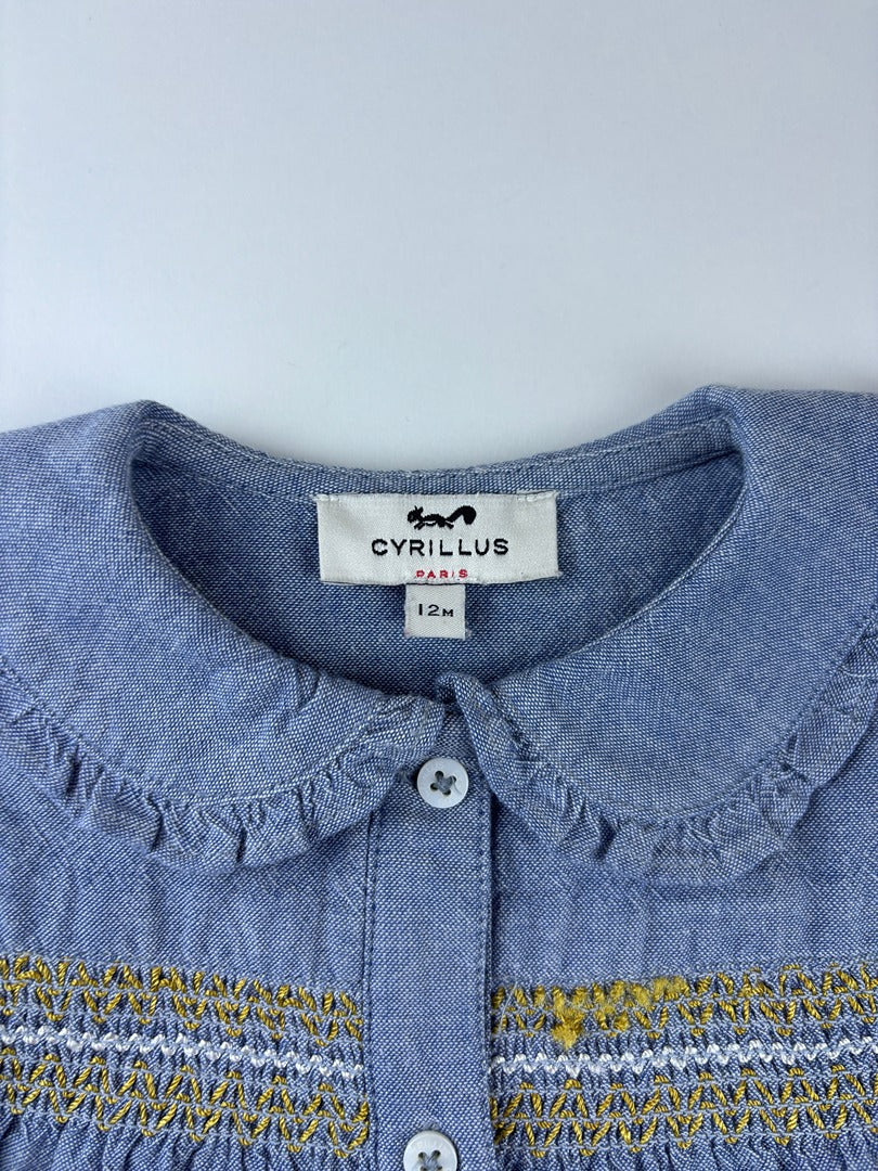 Chemise Manche Courte Cyrillus - 12 Mois - Bleu - État : Excellent