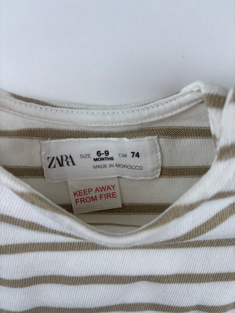 T-shirt manches longues Zara - 6-9 mois - Blanc - État : Excellent