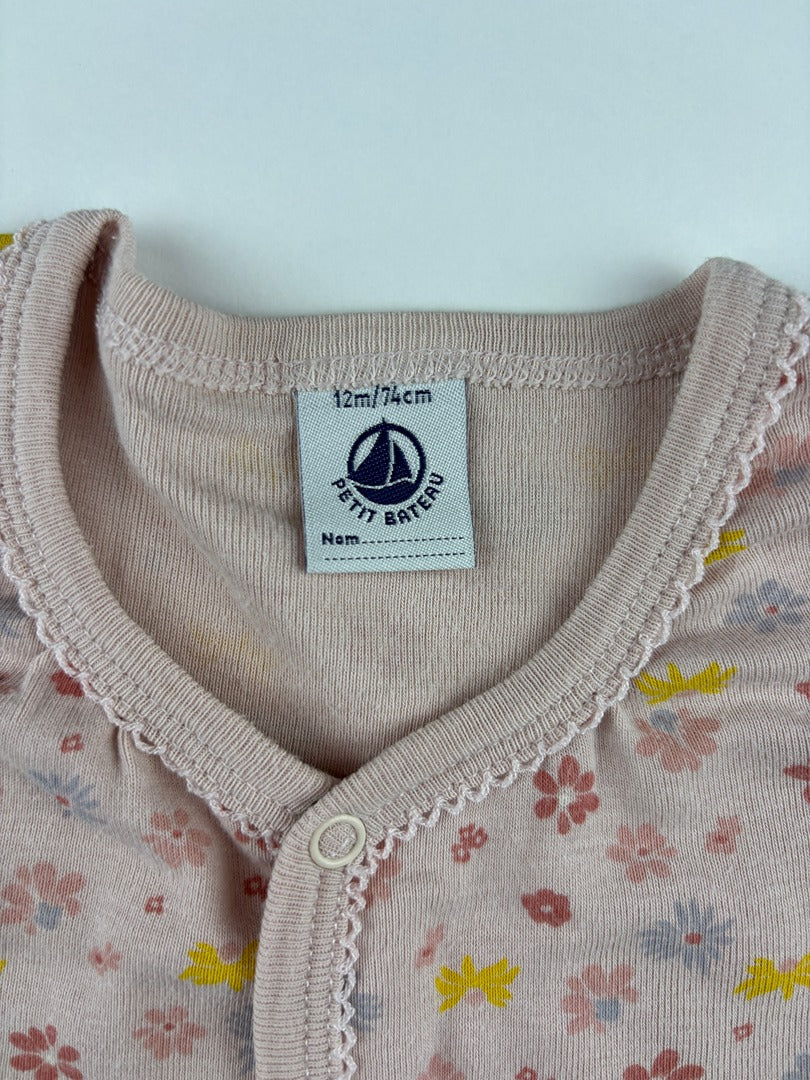 Barboteuse Petit Bateau - 12m/74cm - Rose - État : Excellent