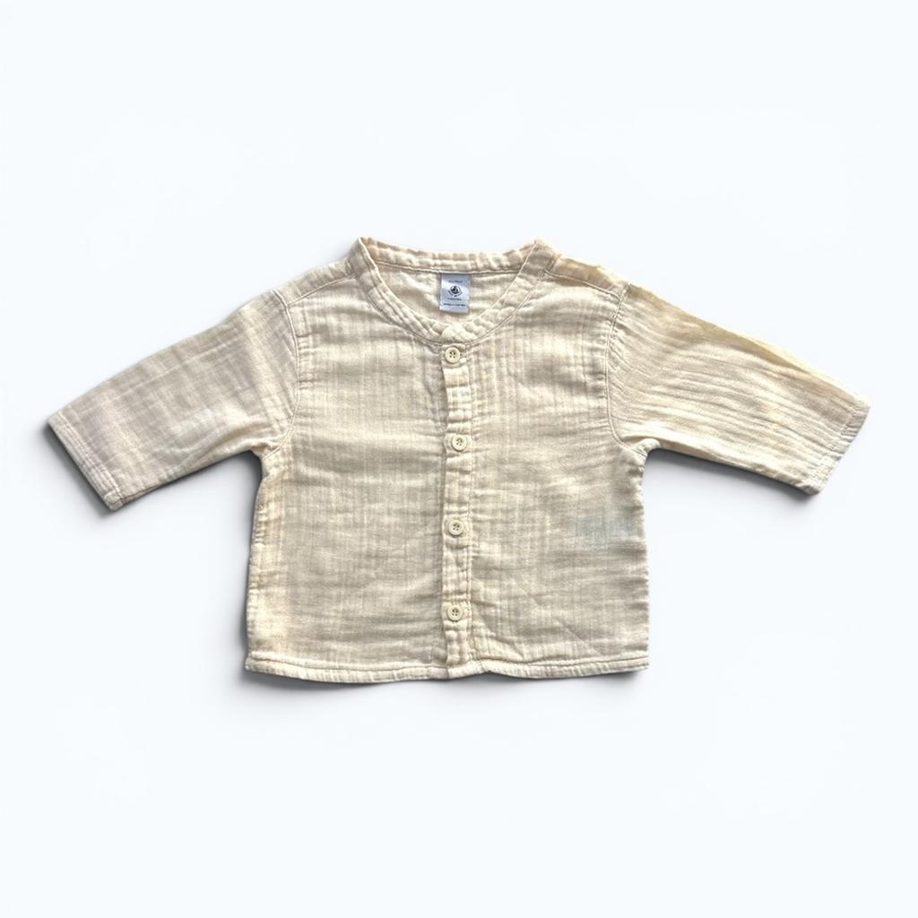 Chemise Petit Bateau - 12 mois - Crème - État : Excellent