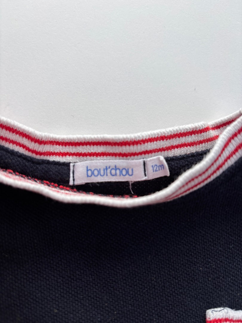 T-shirt Bout'chou - 12 mois - Marine - État : Excellent